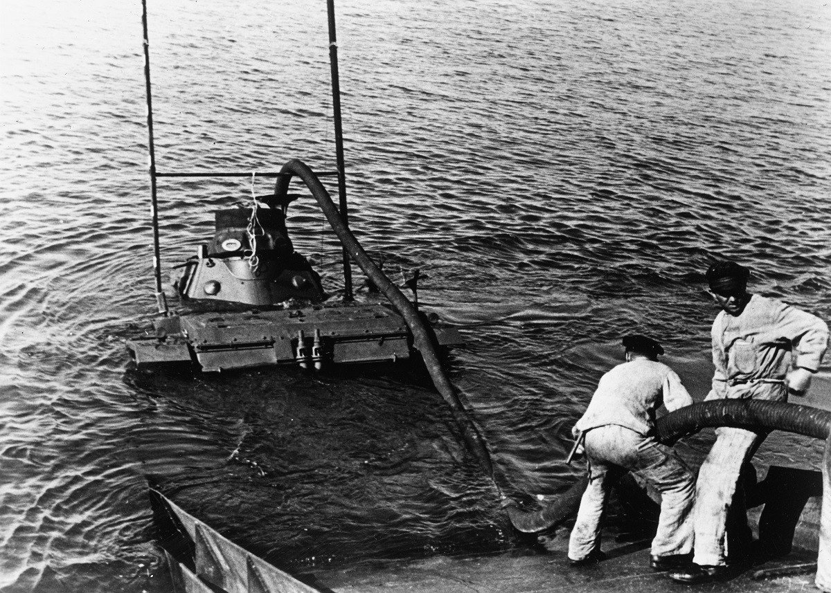 Amphibious German tanks developed for the invasion of England.