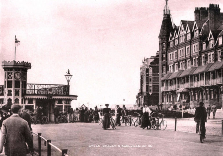 Bexhill promenade cycle track around 1898.